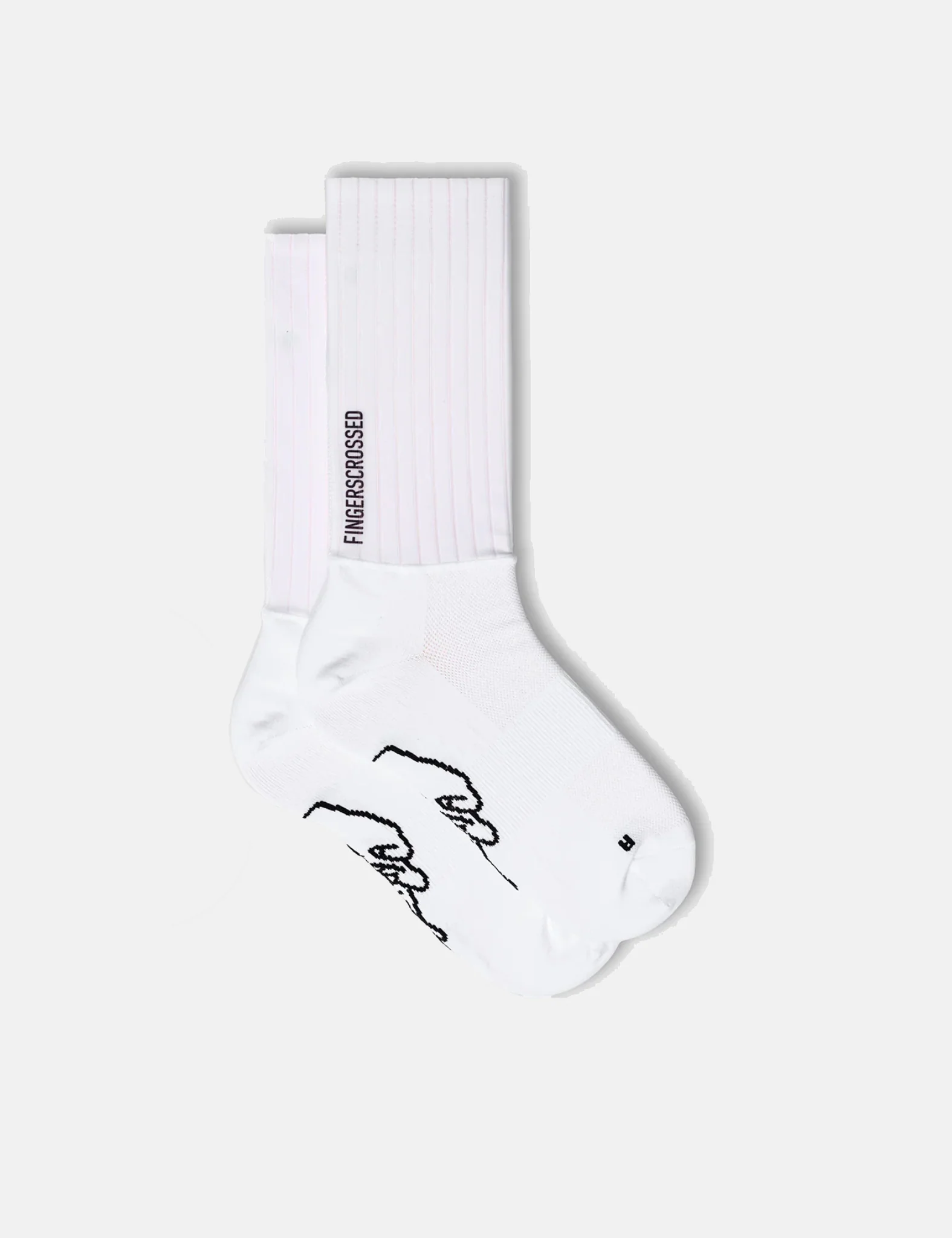 Fingers Crossed Rolling Aero 2.0 Logo Vertical Socks - White - Image 2