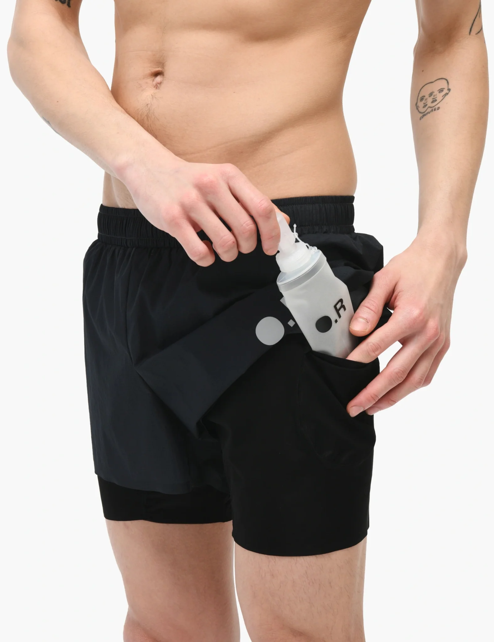 Optimistic Runners Layered Shorts - Black - Image 3