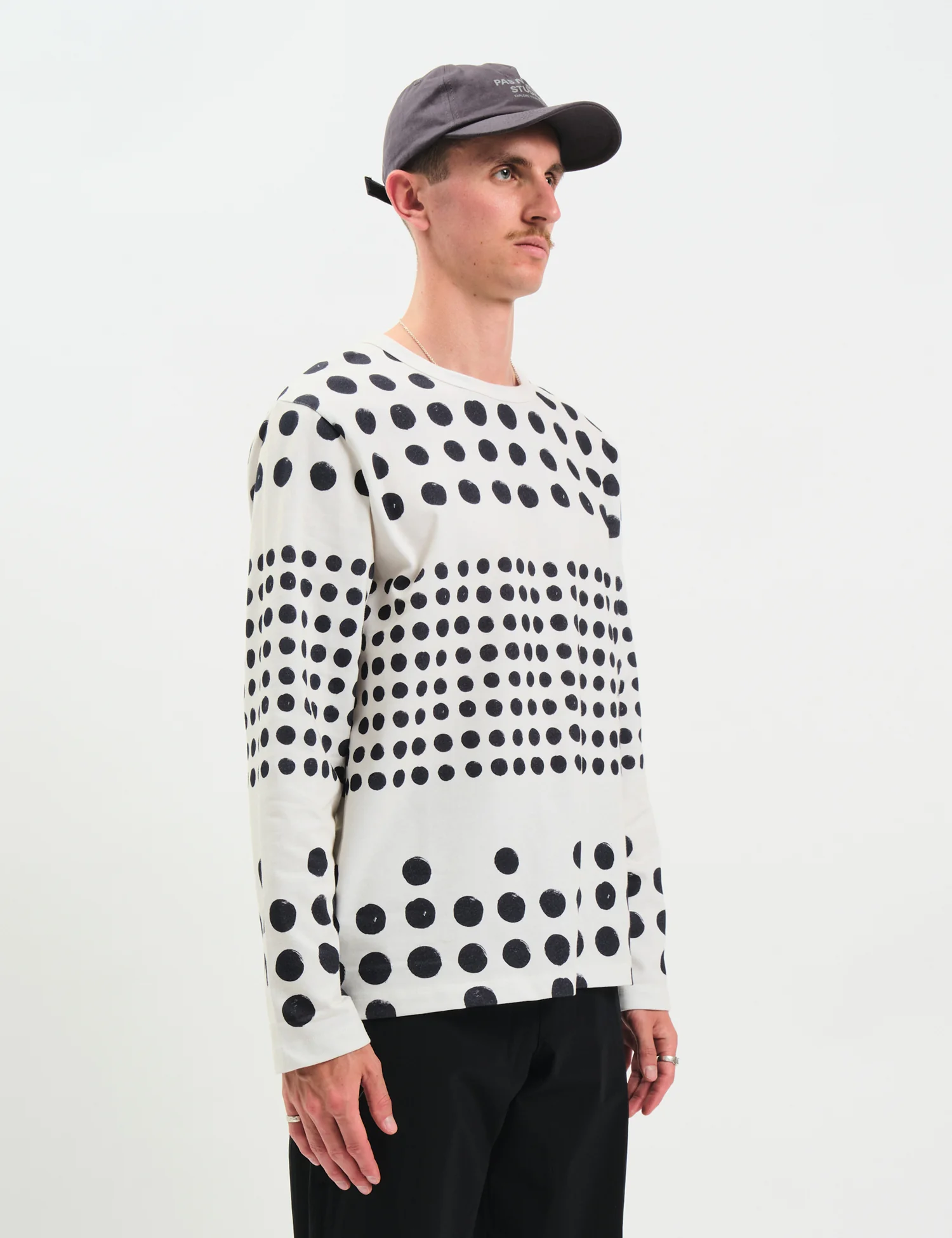 Pas Normal Studios Off-Race Long Sleeve Spots T-Shirt (Cotton Tech) - Off White - Image 5