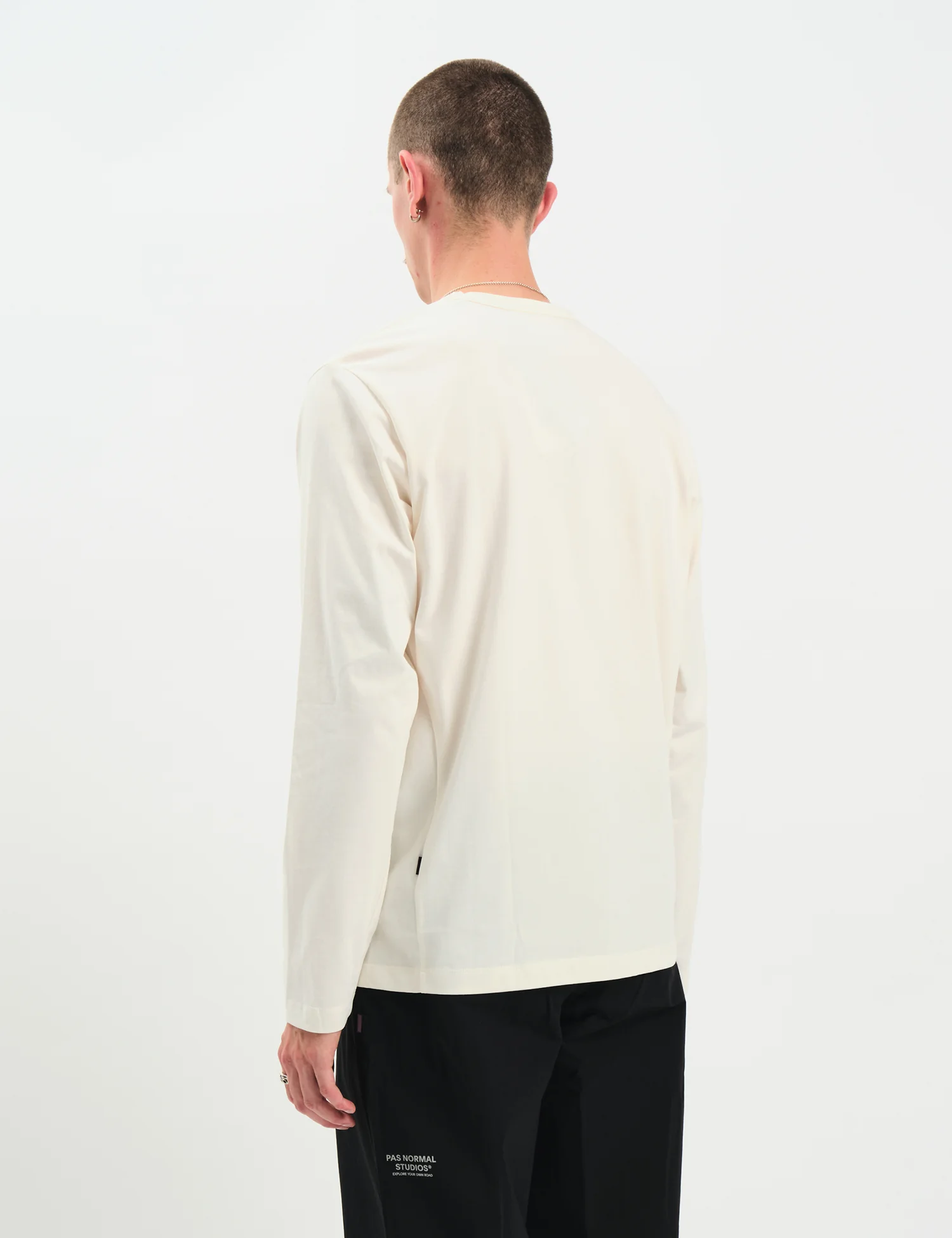Pas Normal Studios Off-Race Long Sleeve T-Shirt (Cotton Tech) - Off White - Image 4