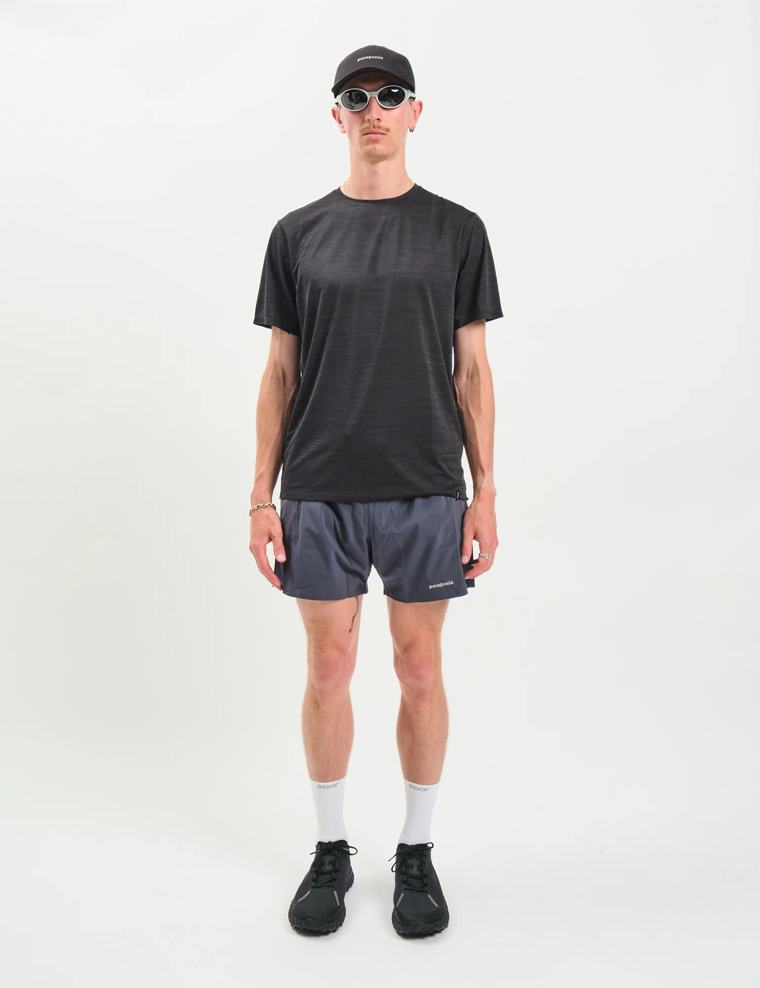 Patagonia Cap Cool Ultra T-Shirt - Black/Forge Grey X-Dye - Image 3
